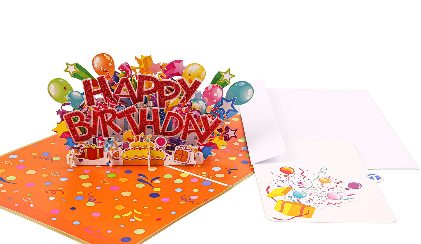 Birthday Card Ballon and Gift Box