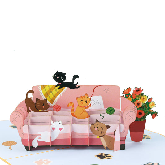 Cats On Sofa